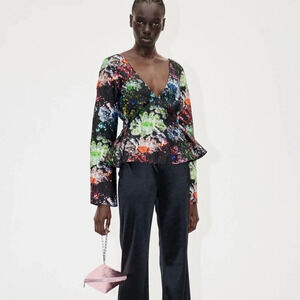STINE GOYA nathalie top in glitter bloom Size XS NWOT